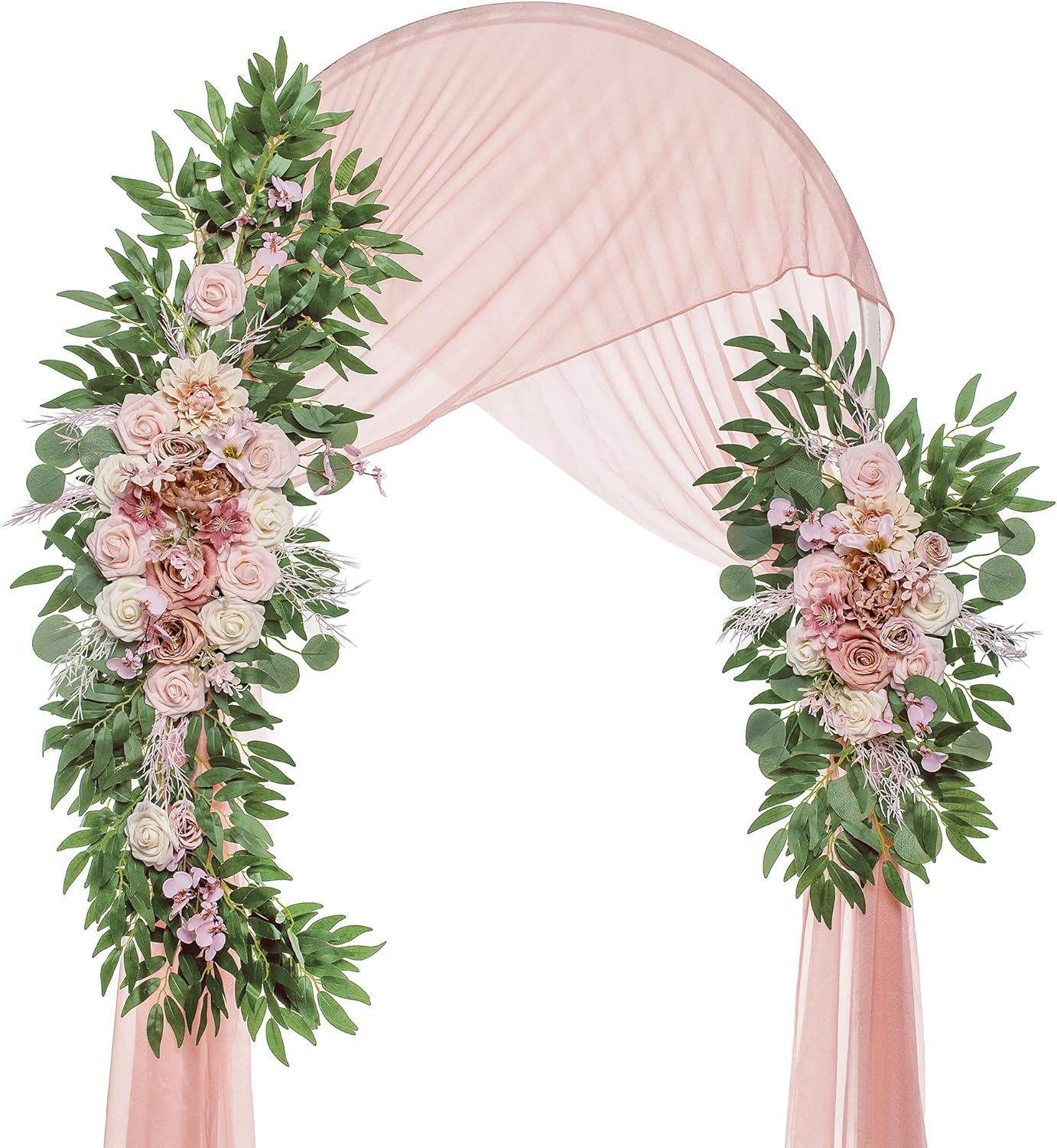 Wedding Arch Flowers, Artificial Flowers for Decoration, Large Flower Swag for Boho Styles Wedding Ceremony Floral Decor - Pack of 2