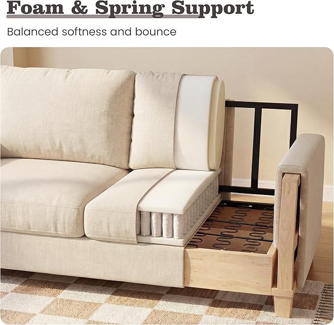 Apicizon 63" Loveseat Sofa Couch, Cloud Couch Lounge Sofa - Image 4