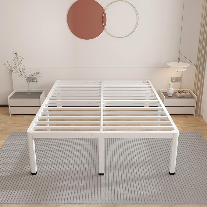 ROIL 14 Inch White Queen Bed Frame - Image 8