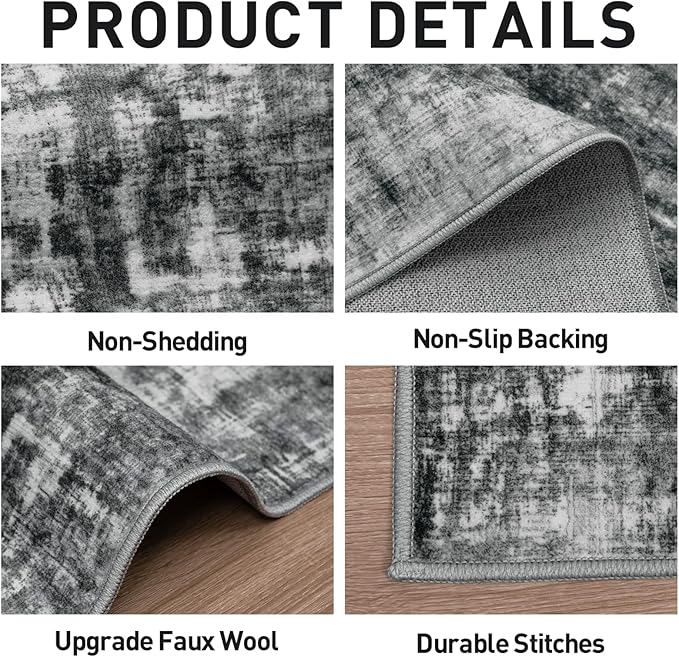 10x14 Area Rugs Washable Rug: Modern Abstract Living Room Rug Soft Anti-Skid - Image 5