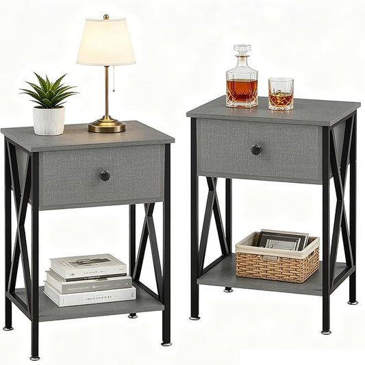 VECELO Nightstands Set of 2, Modern Bedside End Tables, Night Stands by VECELO