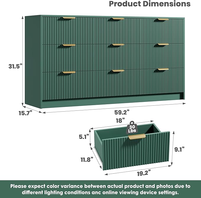 Garvee 9 Drawers Dresser for Bedroom - Image 2