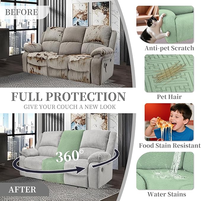 100% Waterproof Sectional Recliner Couch Covers - Image 6