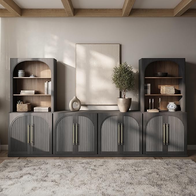 BELLEZE 6-Piece Modular TV Stand, Entertainment Center by BELLEZE