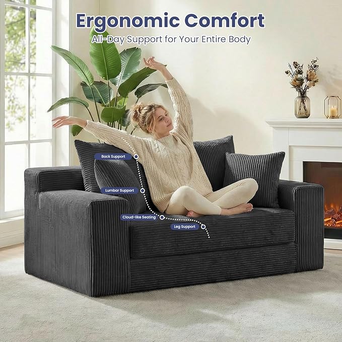 3-in-1 Convertible Sofa Bed: Boneless Loveseat Sleeper & Folding Couch Bed - Image 7