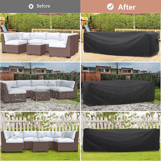 Patio Furniture Set Cover Waterproof, Mrrihand Outdoor Sectional Sofa Set Cover - Image 7
