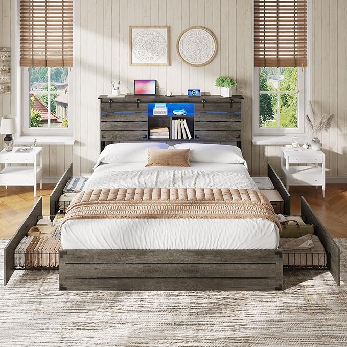 VIAGDO Wooden Bed Frame Full Size - Image 7