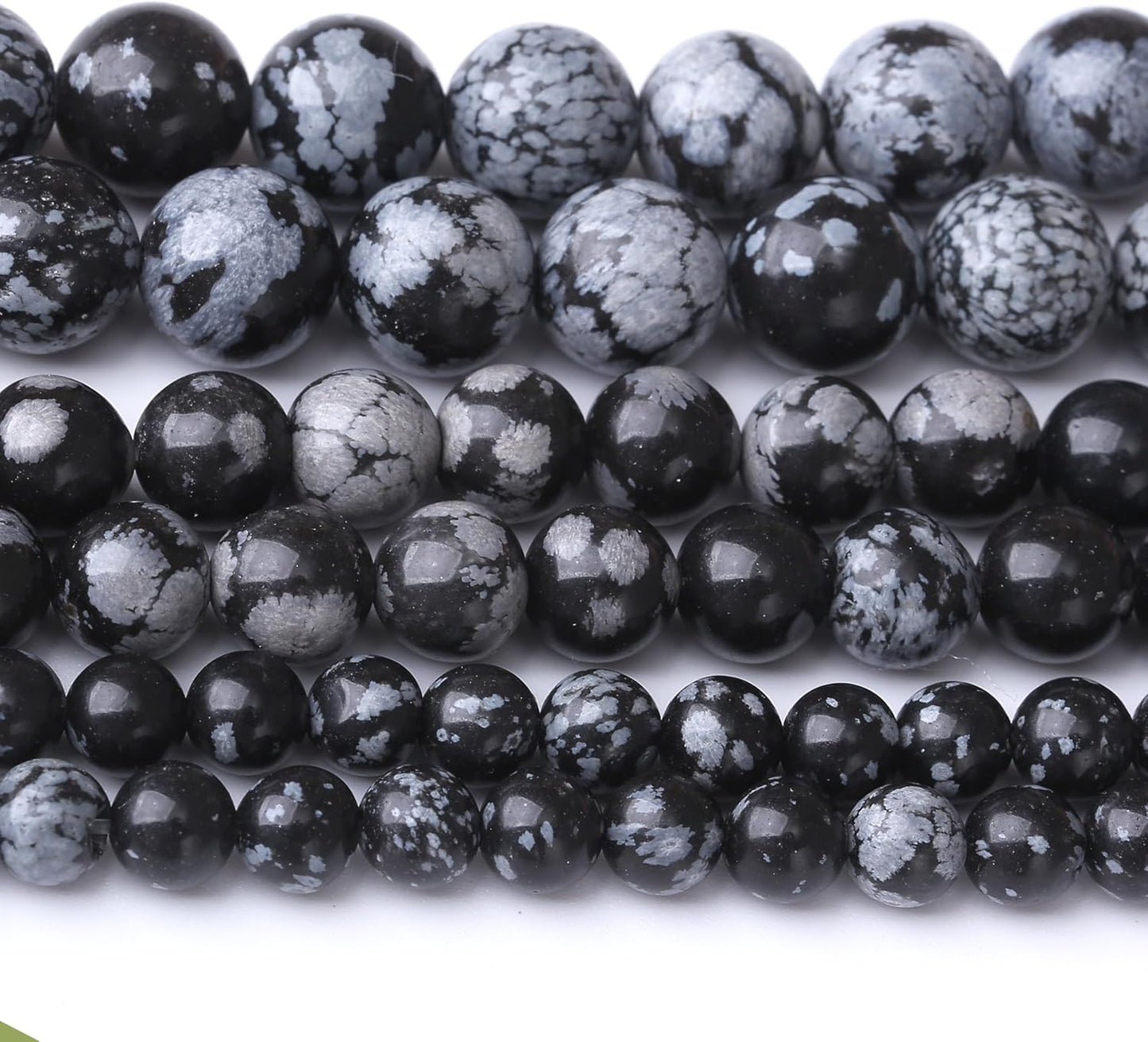 Snowflake Stone Beads for Jewelry Making DIY Craft Gemstone Beads Kit (4mm, 88pcs) Smooth Healing Crystal Beads for Bracelets, Necklaces, Home Decor