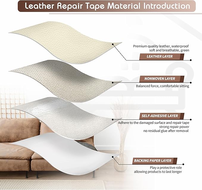 KING MOUNTAIN Leather Repair Patch, 2 Packs 9 x 11 Inches self Adhesive Leather - Image 3