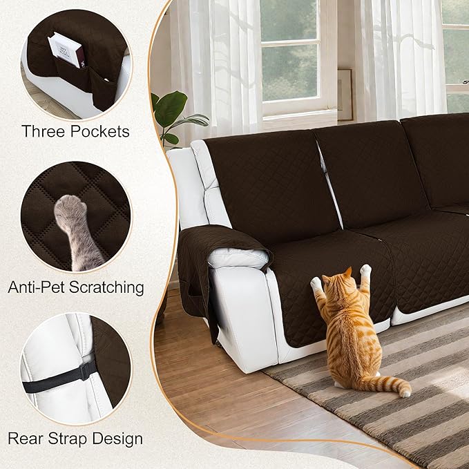 HDCAXKJ 100% Waterproof Reclining Sectional Couch Covers L Shape Recliner Sofa - Image 5