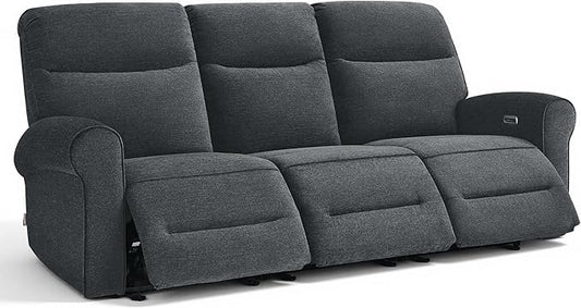 MCombo 87.8" Wall Hugger Power Reclining Sofa, 3-Seat Triple Recliner Couch by MCombo