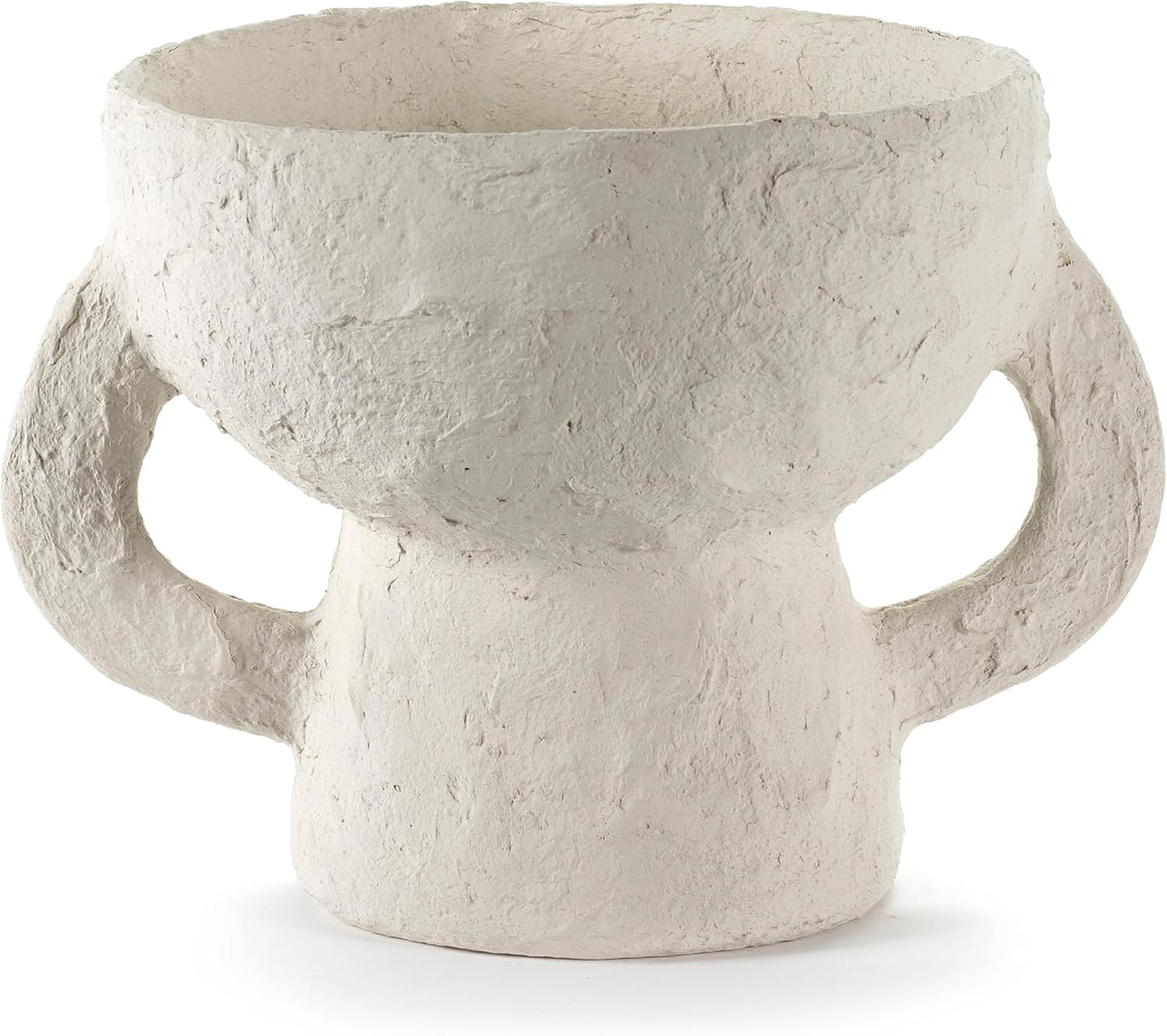 Serax Decorative Vase with Handles | Earth interior accessories by Marie Michielssen | White Paper Mache Home Decor Living Room on Coffee Table | Kitchen Decorations | Entryway Table Decor Shelf Pot S