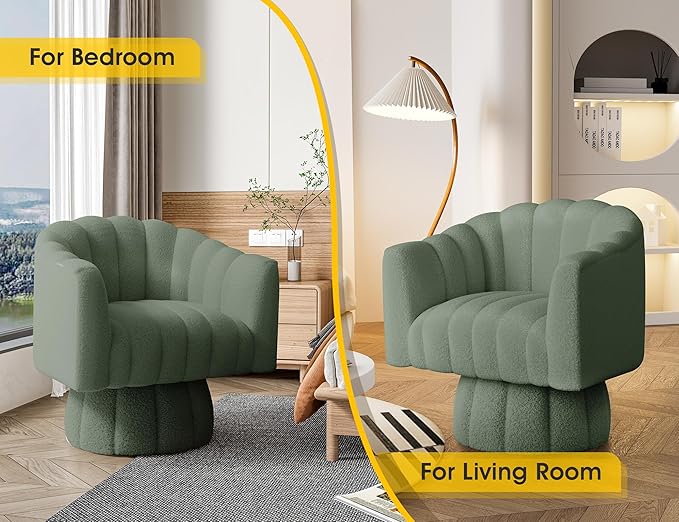 Dewhut Swivel Accent Chair, 360° Swivel Barrel Chair - Image 4