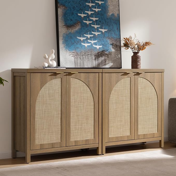 SICOTAS 68" W Rattan Sideboard Buffet Cabinet by SICOTAS