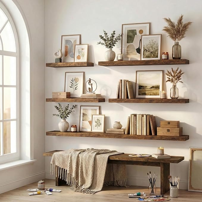 12 inch Deep Floating Shelves for Wall, 36 inch Wide Engineered Wood Wall - Image 7