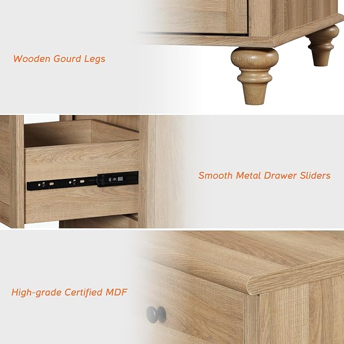 WAMPAT Farmhouse Nightstand - Image 5