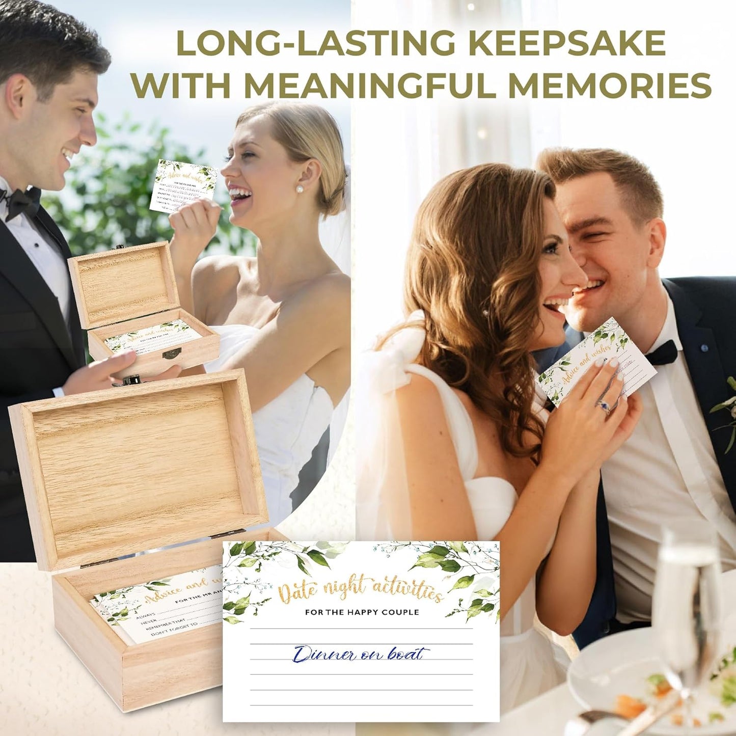 Advice and Wishes for The Mr and Mrs - Wedding Advice Cards for Bridal Shower Decorations, Bridal Shower Advice Cards for Bride and Groom Well Wishes Box