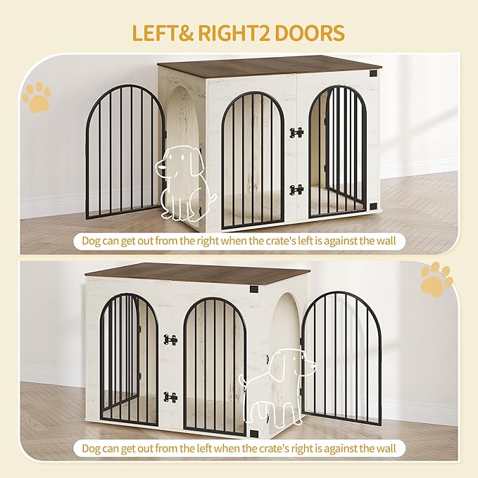 Hzuaneri 44.1" Wooden Dog Crate Furniture, Indoor Dog Kennel Dogs Cage - Image 6