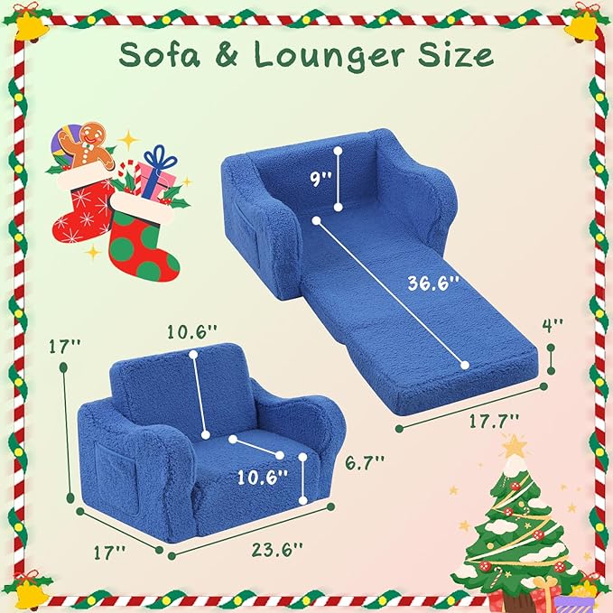 MOMCAYWEX Kids Sofa, 2-in-1 Flip-Out Foam Couch - Image 3