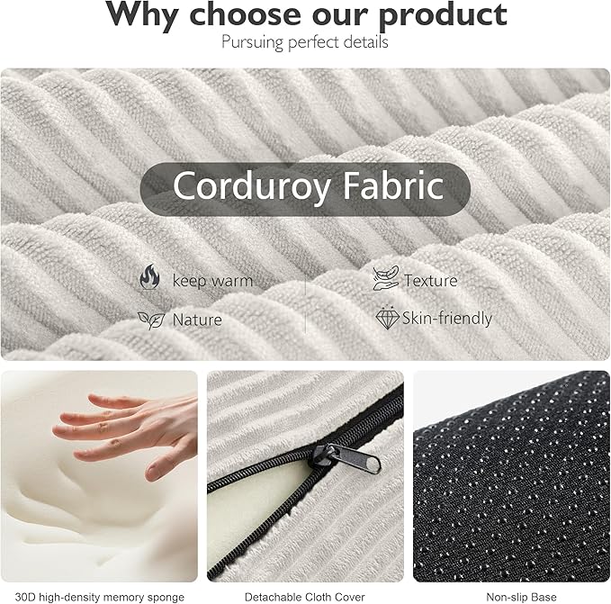 79in Convertible Sofa Bed, Corduroy Boneless Couch Bed, Futon Sleeper Sofa Pull - Image 4