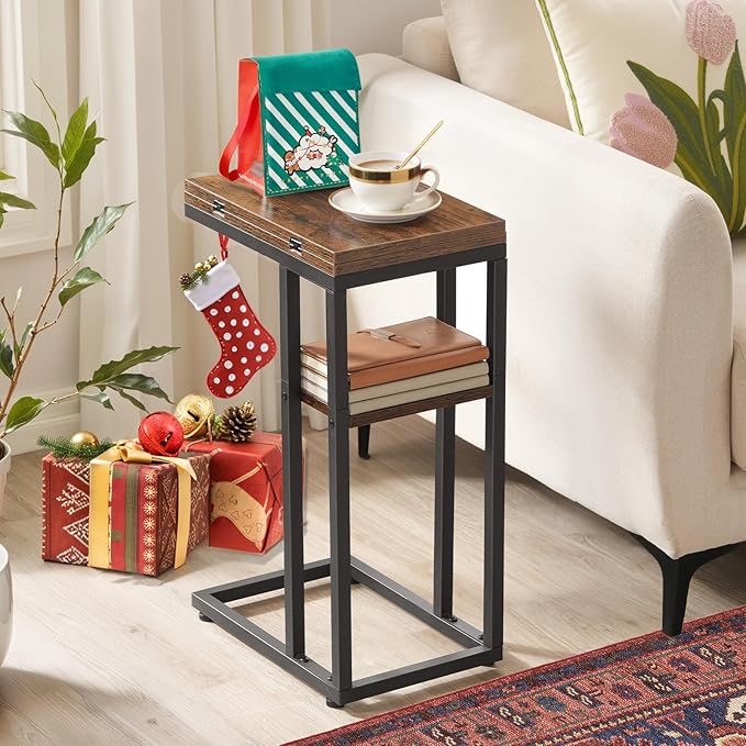 HOOBRO Foldable End Table, C Shaped Side Table - Image 5