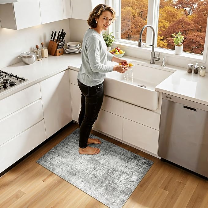 RELEANY Washable Area Rugs 2'x3' Non-Slip Modern Abstract Soft - Image 2