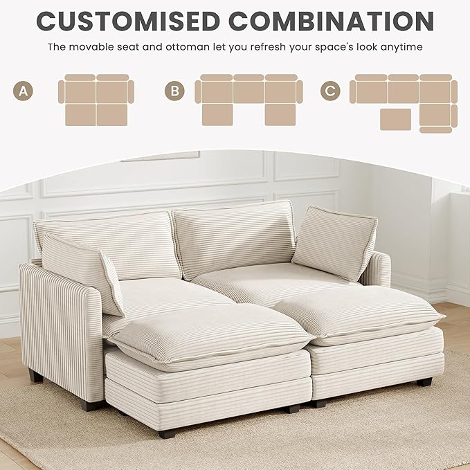 78'' Modular Sectional Cloud Couch - Image 6
