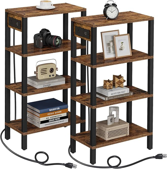 TUTOTAK Narrow Side Table with Charging Station, Small End Table with USB Ports by ChoosetutotakFurnitureBuildYourCozyHome
