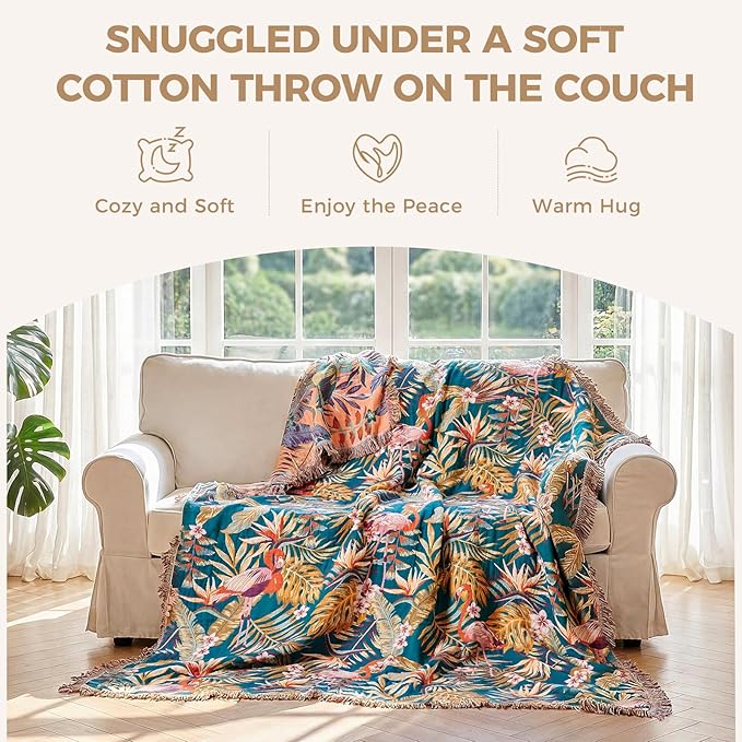 LUTBM Boho Throw Blanket for Couch Sofa Chair Cotton Summer Blankets for - Image 4