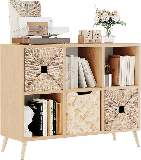 6 Cube Storage Organizer, Wood Bookcase by Flrrtenv