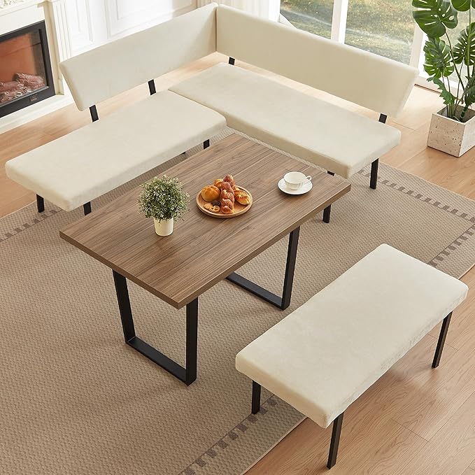 HIPIHOM 3-Piece Corner Dining Table Set - Image 2