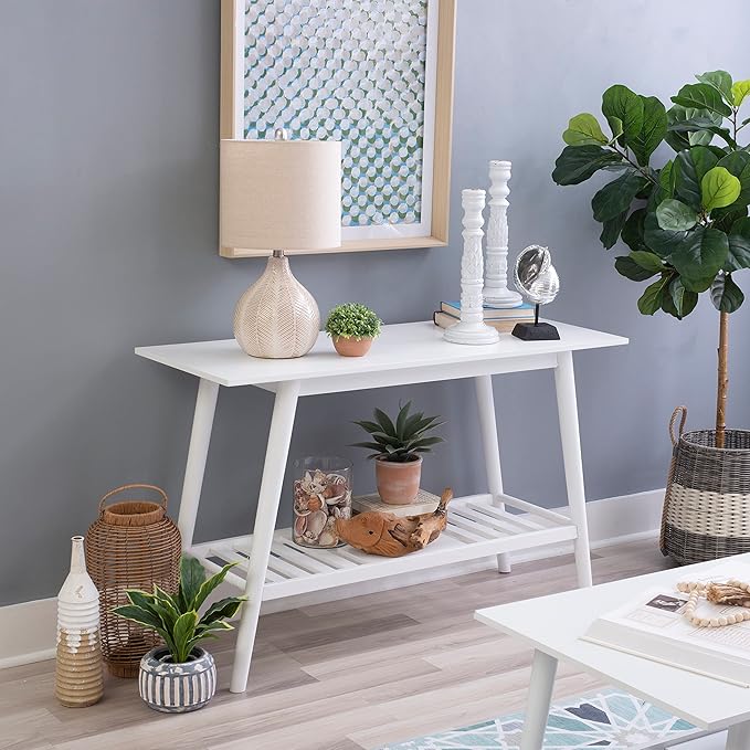 Linon Melissa White Mid Century Console Table - Image 13