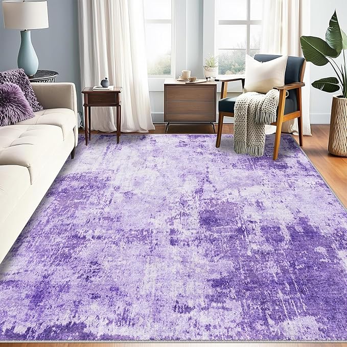 RELEANY Washable Area Rugs 7'x9' Non-Slip Modern Abstract Soft by RELEANY