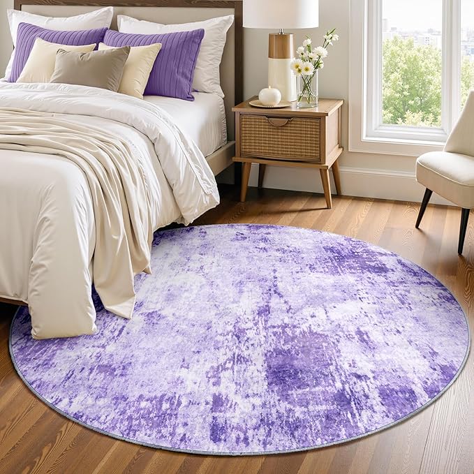 RELEANY Washable Area Rugs 4ft Non-Slip Modern Abstract Soft - Image 2