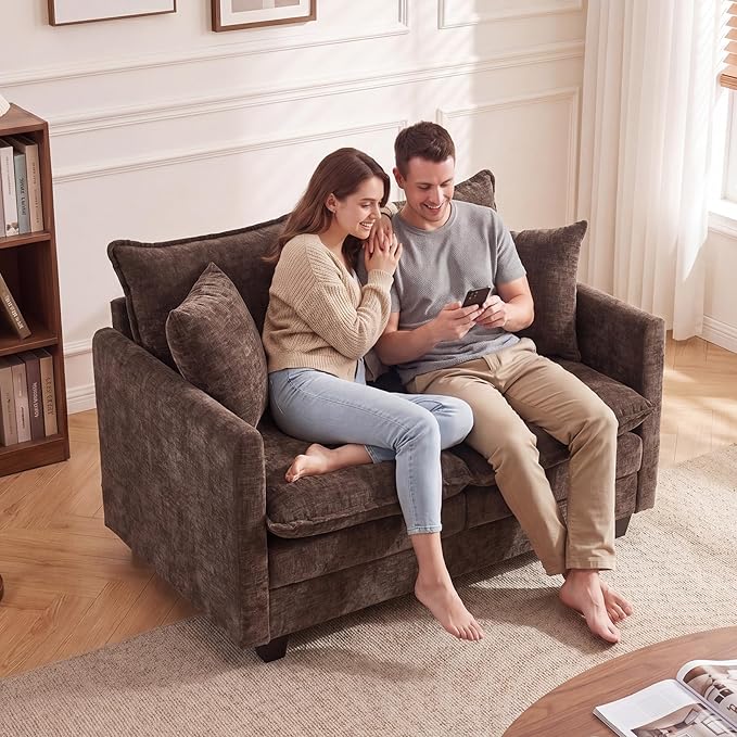 Loveseat Sofa Cloud Sofa Couch 50'', Modern Loveseats 2 Seat Couch 27" Deep Seat - Image 3