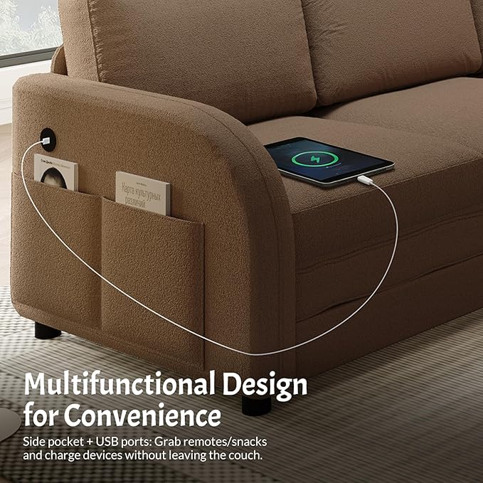 King Size Sleeper Sofas Convertible Couches, Oversized 6-Seat Sectional Sofa - Image 7