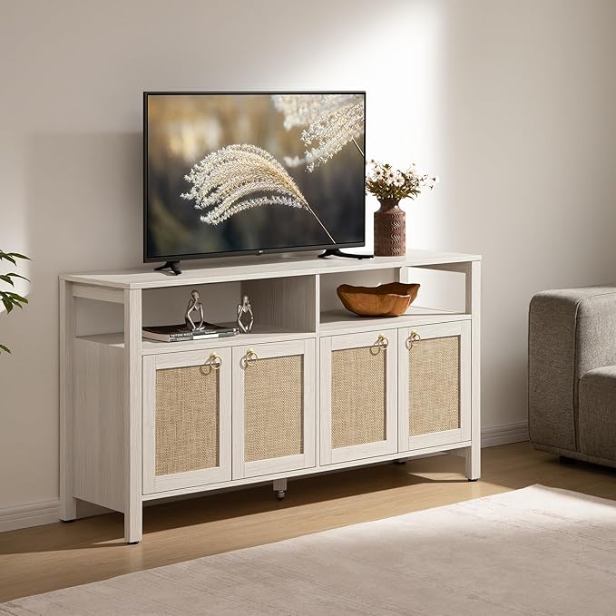 SICOTAS Rattan TV Stand for Television up to 120" - Image 8