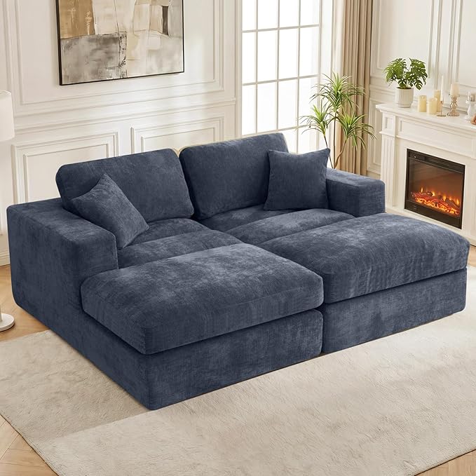 80.7" Oversized Double Chaise Lounge Chair Indoor, Cloud Boneless Sleeper Sofa - Image 9
