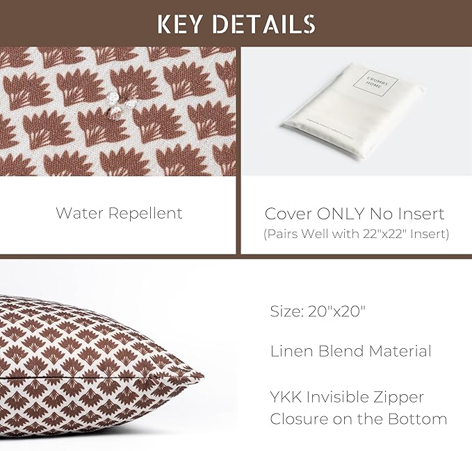 Crumbs Home Modern Farmhouse California Casual Indoor Outdoor Throw Pillow Cover - Image 5