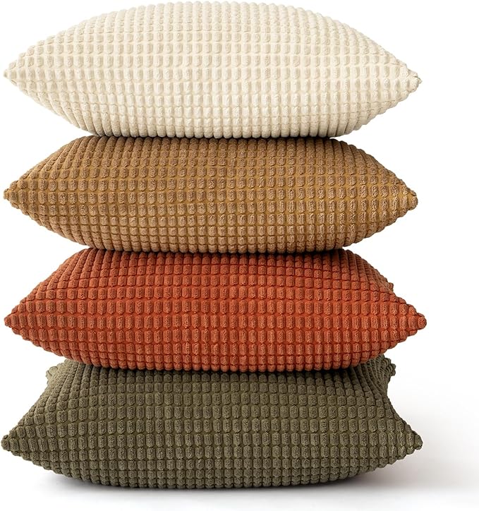 MIULEE Modern Farmhouse Decorative Pillow Covers 20x20 Inch Set of 4 Natural - Image 6