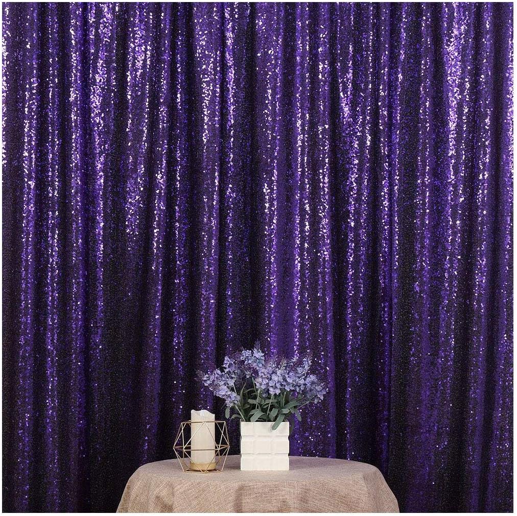 Poise3EHome Purple Sequin Backdrop, 6Ft x 8Ft Glitter Photography Background Curtains for Halloween Party Wedding Birthday Decoration
