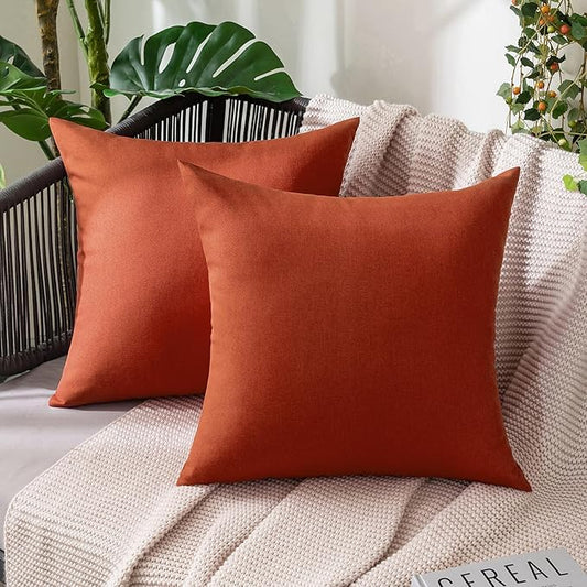 MIULEE Pack of 2 Decorative Outdoor Solid Waterproof Throw Pillow Covers Euro by MIULEE