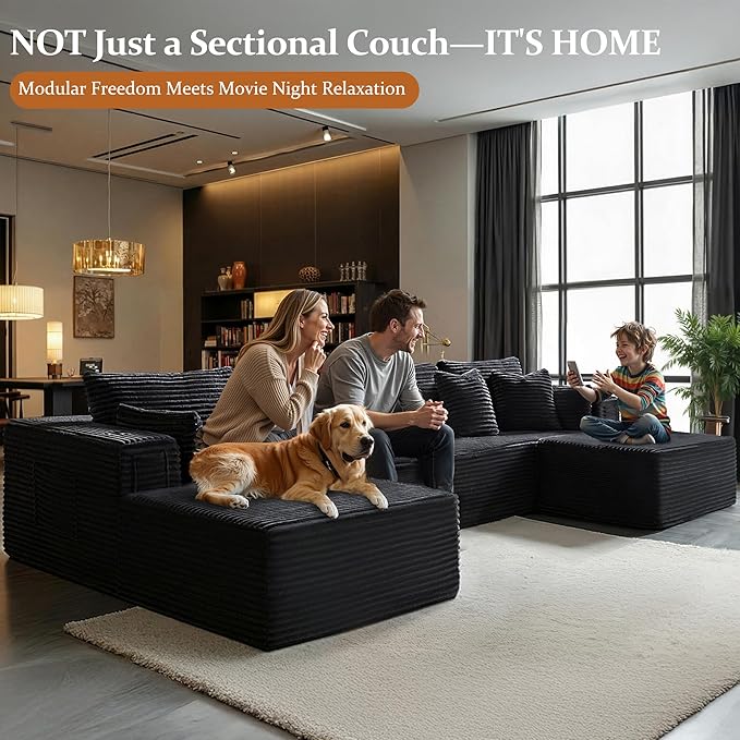 37" Cloud Sectional Couch Ottoman - Image 4