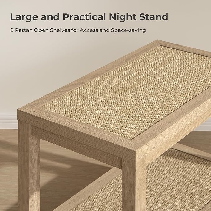 SICOTAS Rattan Nightstands Set of 2 - Image 4