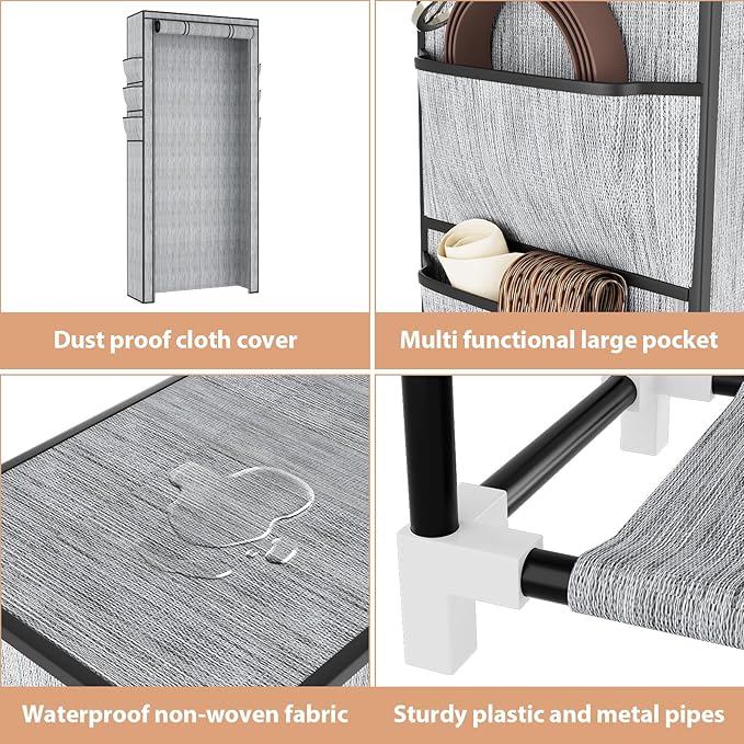 VTRIN Vertical Narrow Shoe Rack Organizer Tall Shoe Rack - Image 4
