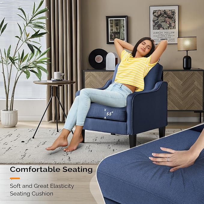 VINGLI Mid century Modern Accent Chair, Waiting Room - Image 9