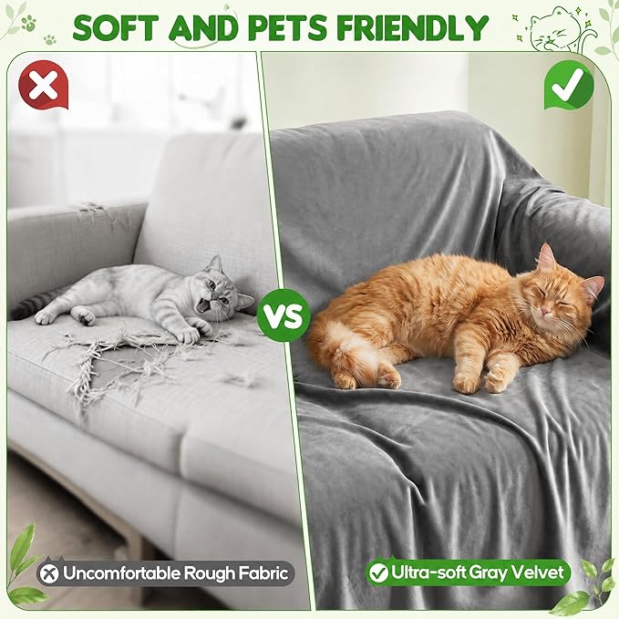 Loiion Velvet Sofa Cover, Ultra Soft Waterproof Non-Slip Couch Cover - Image 4