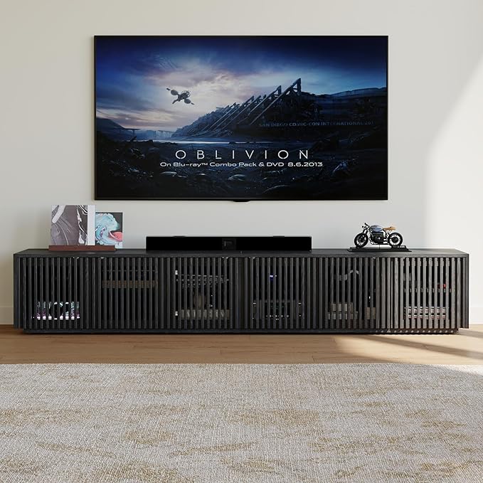 POVISON Full Assembled Mid Century Modern TV Stand, Entertainment Center - Image 3