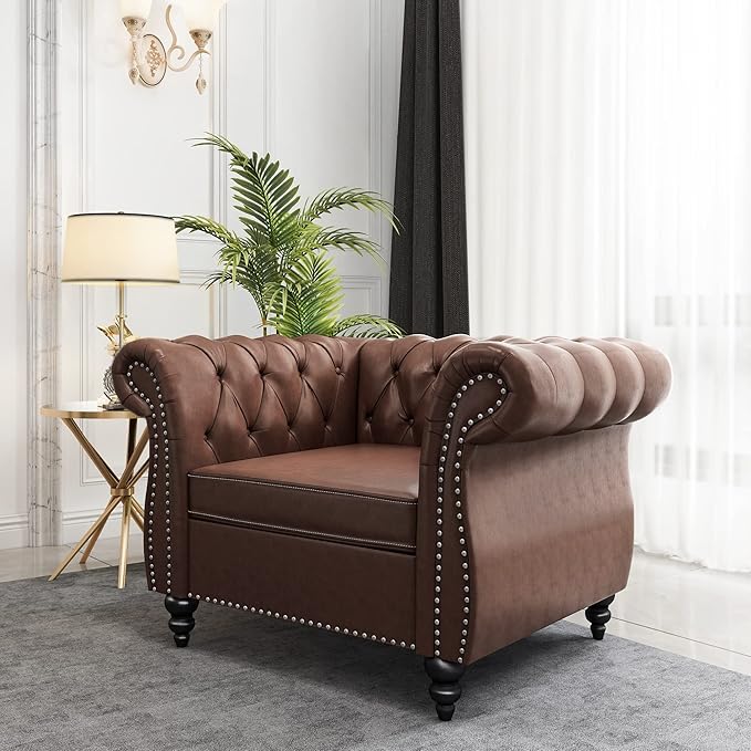 QHITTY 2 Piece Living Room Set, Sectional Chesterfield Sofa Chair Contemporary - Image 2