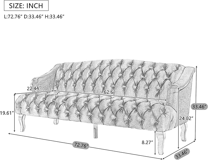 Christopher Knight Home Minxi Velvet Upholstered 3 Seater Sofa Couch, Wooden - Image 2
